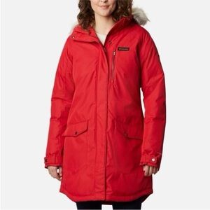 Red Columbia Down Hybrid winter coat XL